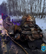 В ДТП под Тольятти водитель, столкнувшийся с микроавтобусом, сгорел заживо внутри машины