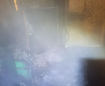 В селе Белозерки муниципального района Красноярский в многоквартирном двухэтажном доме горела электрощитовая