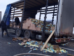в Большечерниговском районе загорелся прицеп большегрузного автомобиля