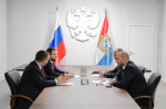 Губернатор Вячеслав Федорищев, замминистра транспорта РФ Андрей Никитин и глава Росавиации Дмитрий Ядров обсудили работу над посадочными площадками для БАС