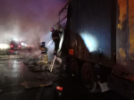 В Сызранском районе произошло возгорание грузового автомобиля во время движения