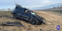 В Самарской области водитель на Kia улетел в кювет и перевернулся - Губерния ТВ