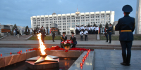 В час начала Великой Отечественной войны сотрудники регионального УФСИН и Самарского юридического института ФСИН России возложили цветы к вечному огню - СЮИ ФСИН России
