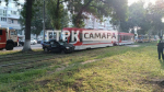 В Самаре трамвай протаранил автомобиль на Ново-Садовой