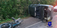 Под Самарой автомобиль перевернуло от аварии с велосипедистом - ГТРК Самара