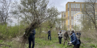 В Самаре, несмотря на непогоду, привели в порядок территорию у поликлиники №2 - ГТРК Самара